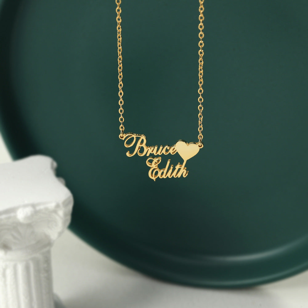 ❤️ Double Name Heart Necklace – NK01