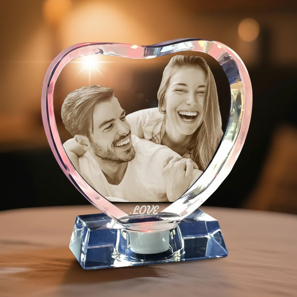 ❤️ Personalized Heart Crystal Night Light