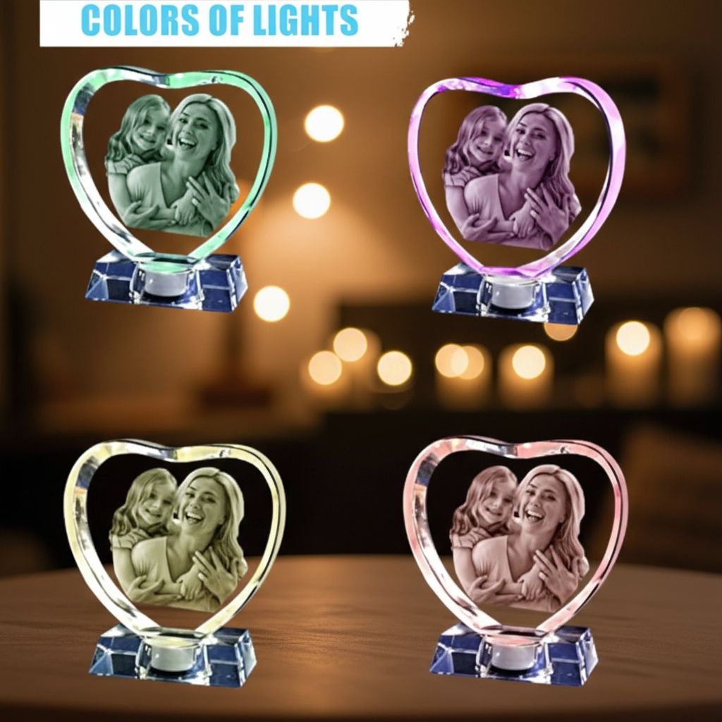❤️ Personalized Heart Crystal Night Light