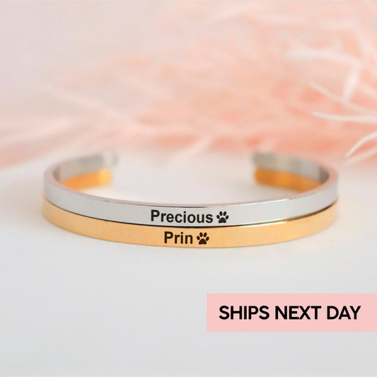 Engraved Cuff Bracelet – Personalized Open Bangle