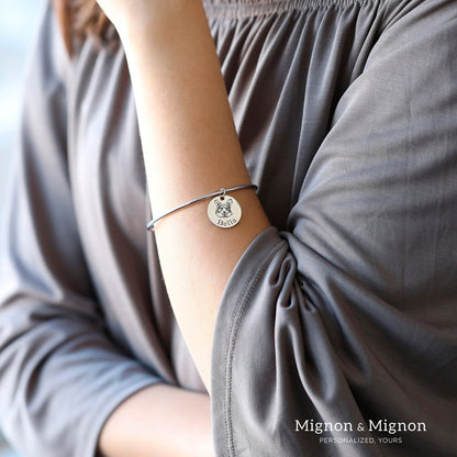 Pet Photo Charm Bangle – Open Wire Bracelet