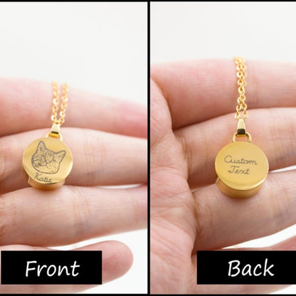 Custom Pet  Cremation Ashes Necklace UNK08