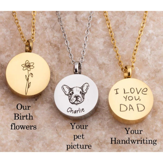 Custom Pet Ashes Necklace-UNK01