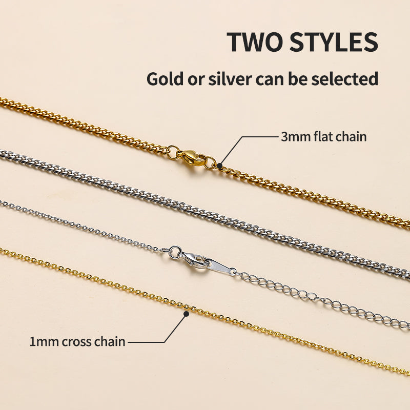 gold silver customized pet necklace chain
