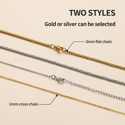 gold silver customized pet necklace chain