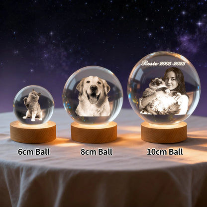 Personalized ball-shaped crystal lamp with size from 6cm to 10cm