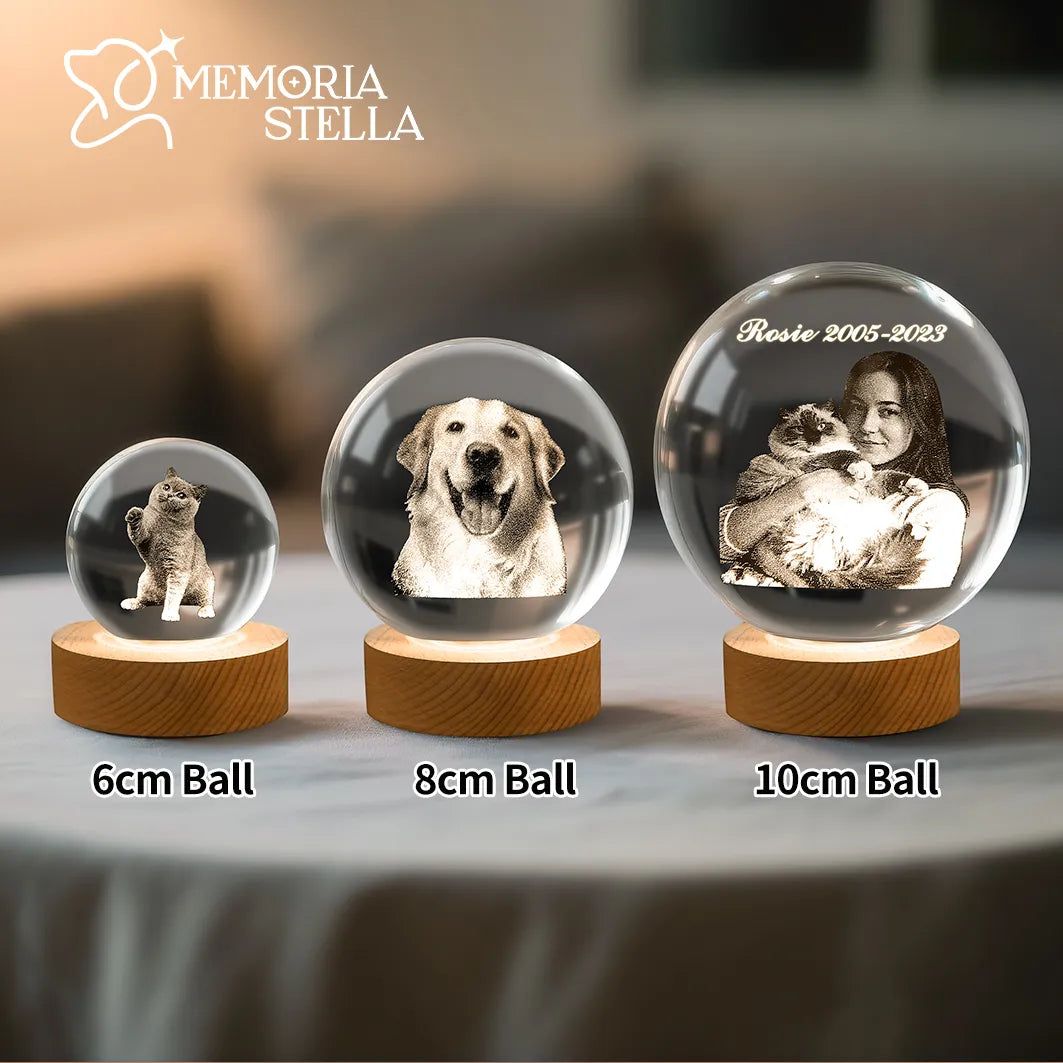 Personalized ball-shaped crystal lamp with size from 6cm to 10cm