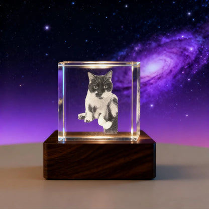 Minimal square crystal night light personalized keepsake for home decor