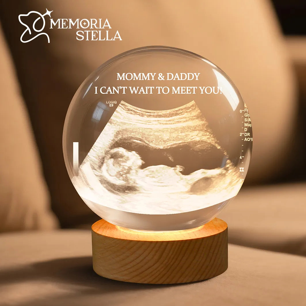 Round K9 crystal memorial night lamp for pets and loved ones