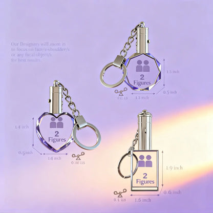 crystal keychain size chart and product details