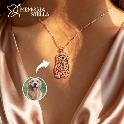 Custom Pet Portrait Memorial Necklace