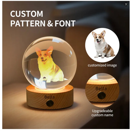 Custom Pet Crystal Night Light – Keep Their Memory Alive ✨