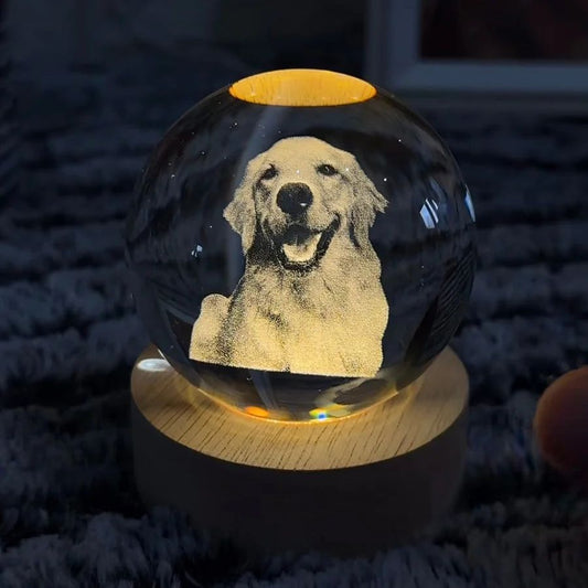 Custom Pet Crystal Night Light – Keep Their Memory Alive ✨