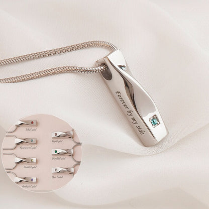 Personalized Twisted Bar Cremation Necklace UNK10