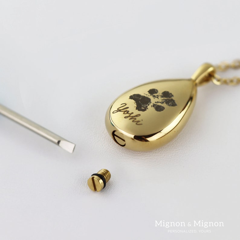 Custom Pet  Teardrop Cremation Ashes Necklace UNK11