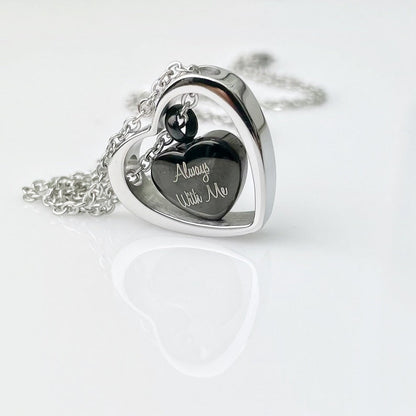 Custom Double Heart Ashes Necklace UNK06
