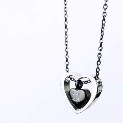 Custom Double Heart Ashes Necklace UNK06