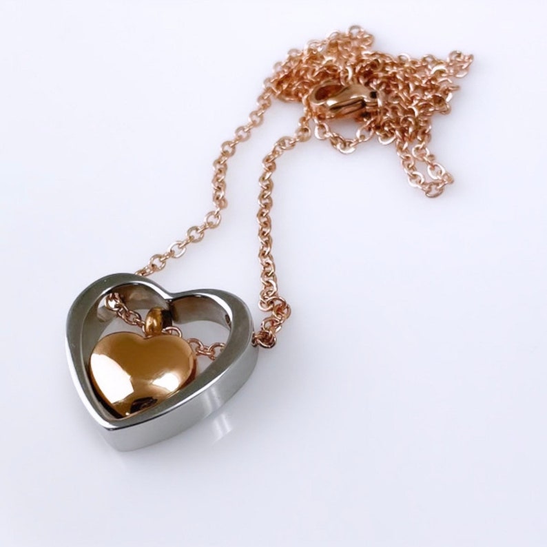 Custom Double Heart Ashes Necklace UNK06
