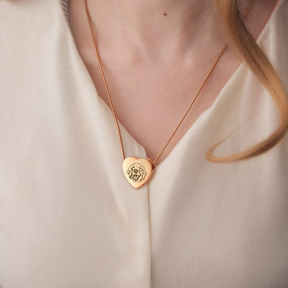 Custom Pet Heart Cremation Ashes Necklace UNK07