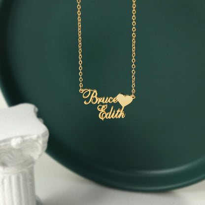 ❤️ Double Name Heart Necklace – NK01