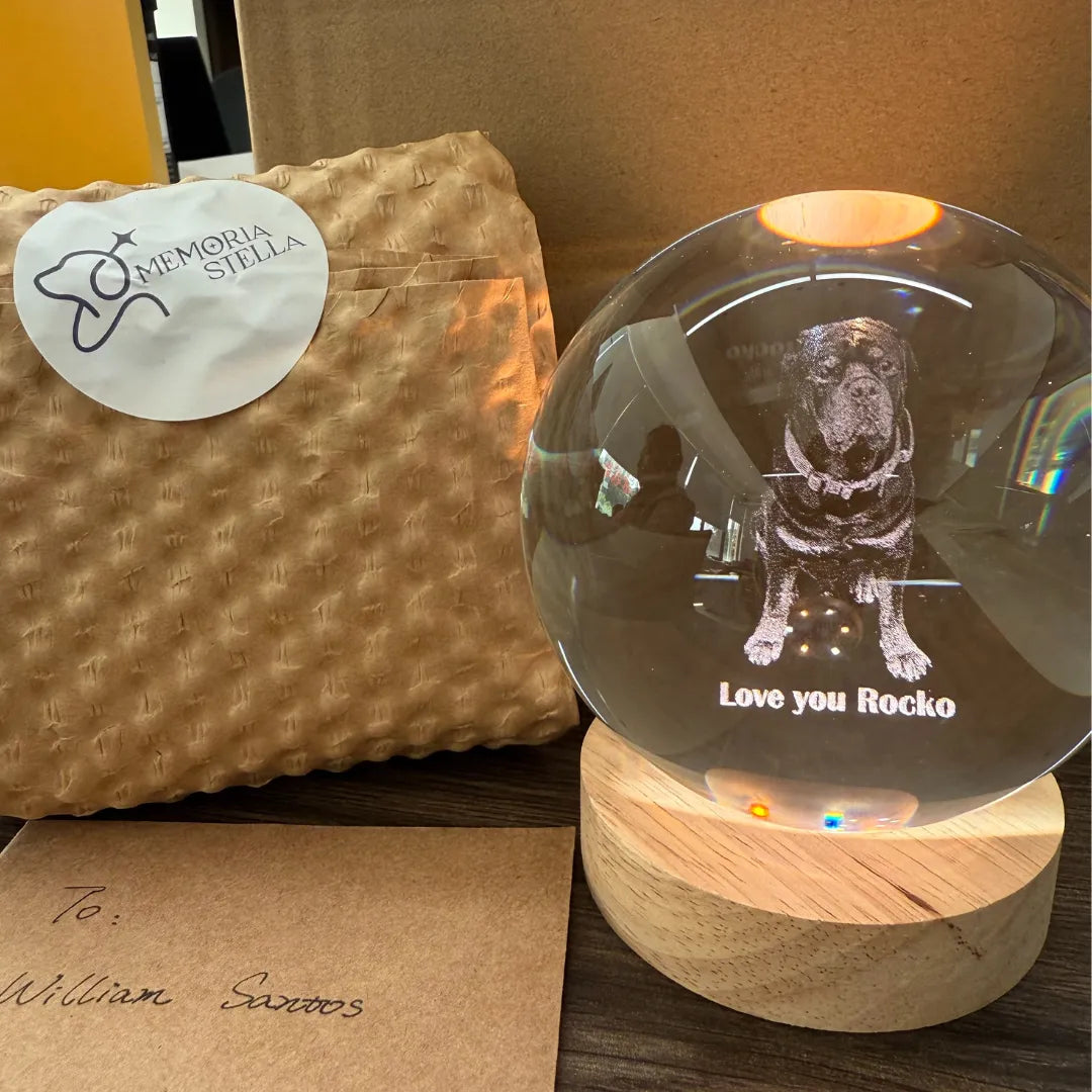 Gift box packaging for personalized pet crystal ball night light