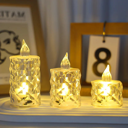 Flameless Candles with Switch 3Pcs