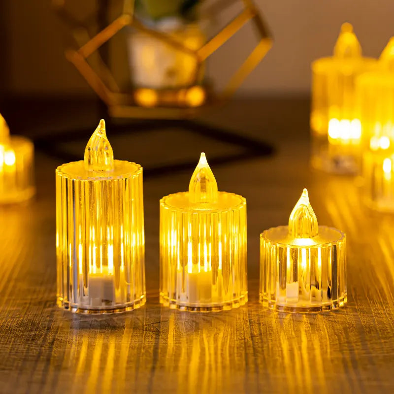 Flameless Candles with Switch 3Pcs