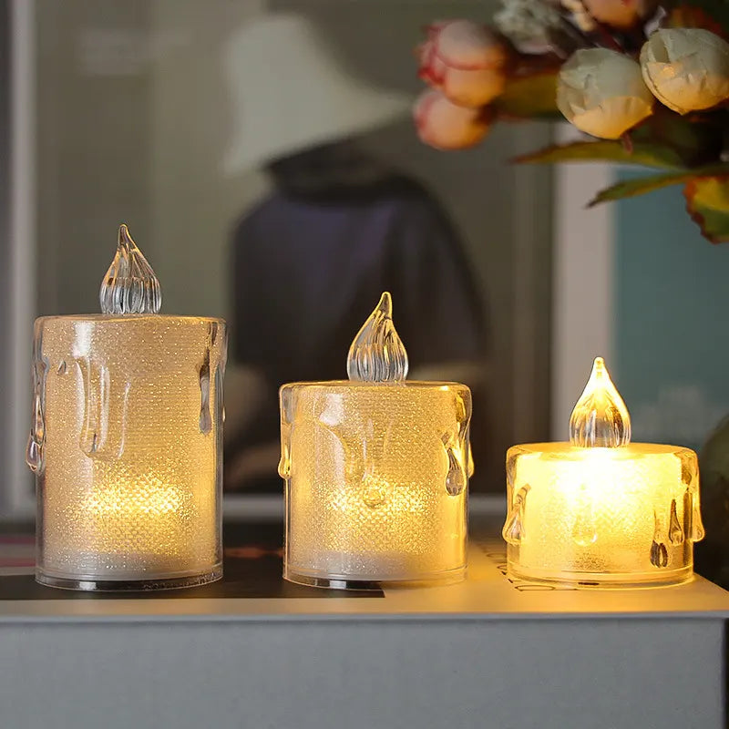 Flameless Candles with Switch 3Pcs
