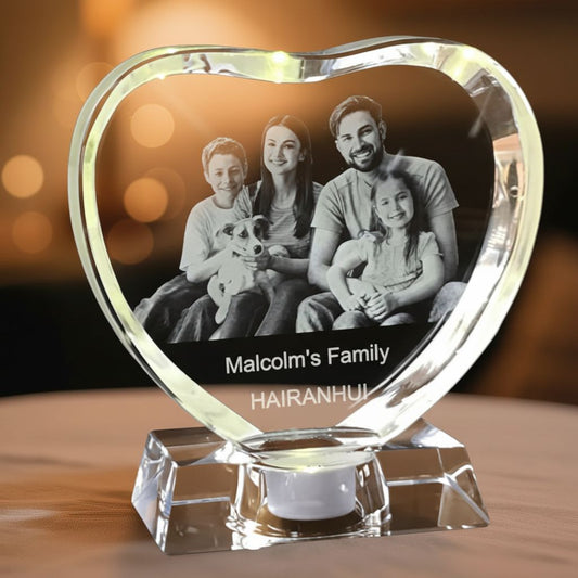 ❤️ Personalized Heart Crystal Night Light