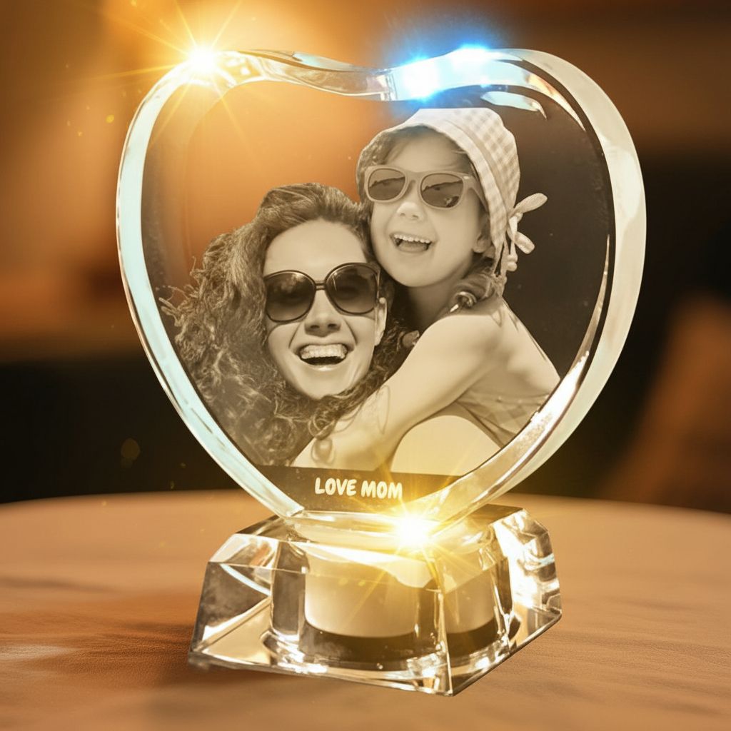 ❤️ Personalized Heart Crystal Night Light