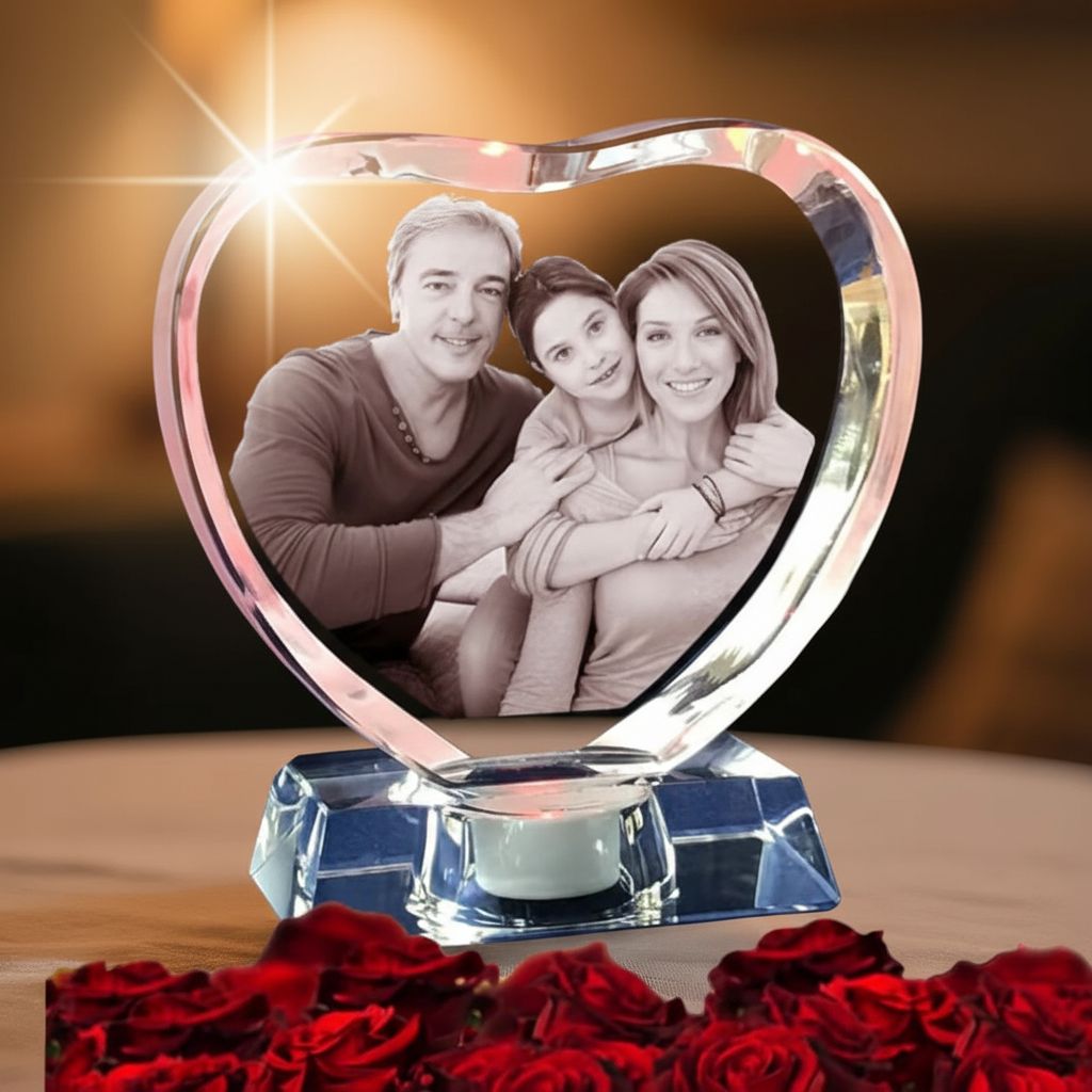 ❤️ Personalized Heart Crystal Night Light