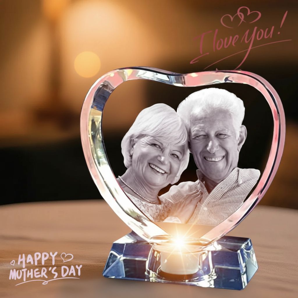❤️ Personalized Heart Crystal Night Light