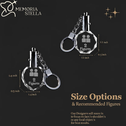 crystal keychain size chart and product details