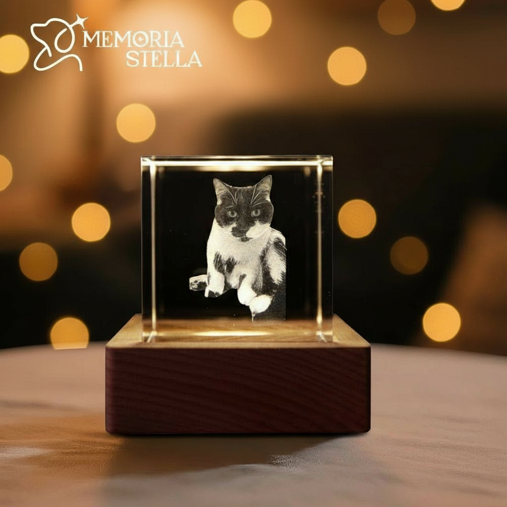 Minimal square crystal night light personalized keepsake for home decor