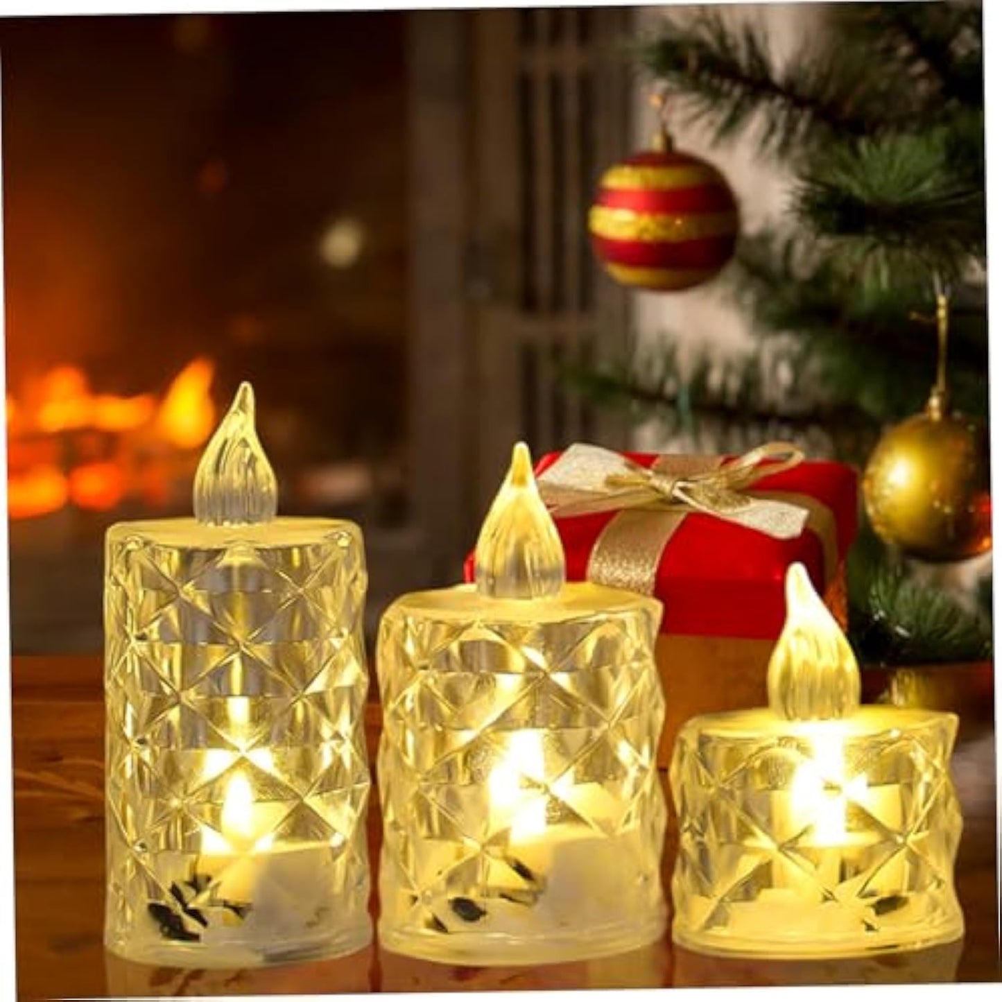 Flameless Candles with Switch 3Pcs